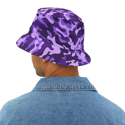 Camo Bucket Hat | Purple, Blue, and Mauve Camouflage