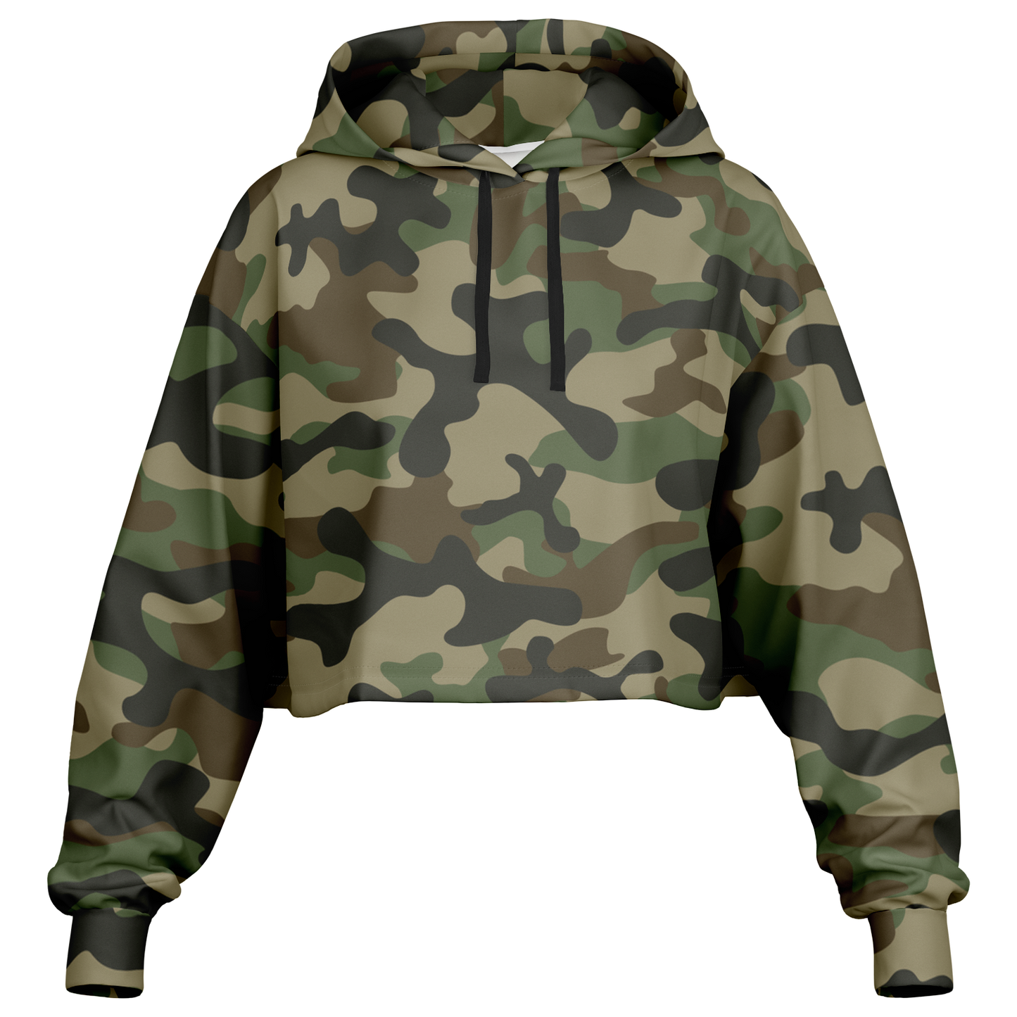 Cropped Hoodie For Women | Military Brown Camouflage