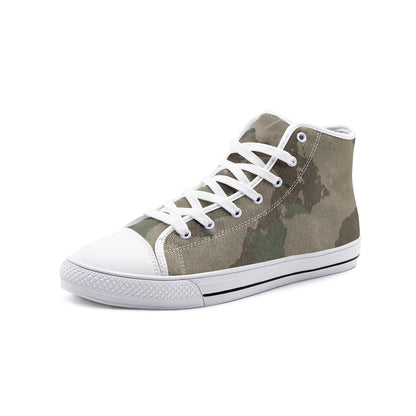 Camo Shoes | High Top Canvas | Dirty Brown Camouflage