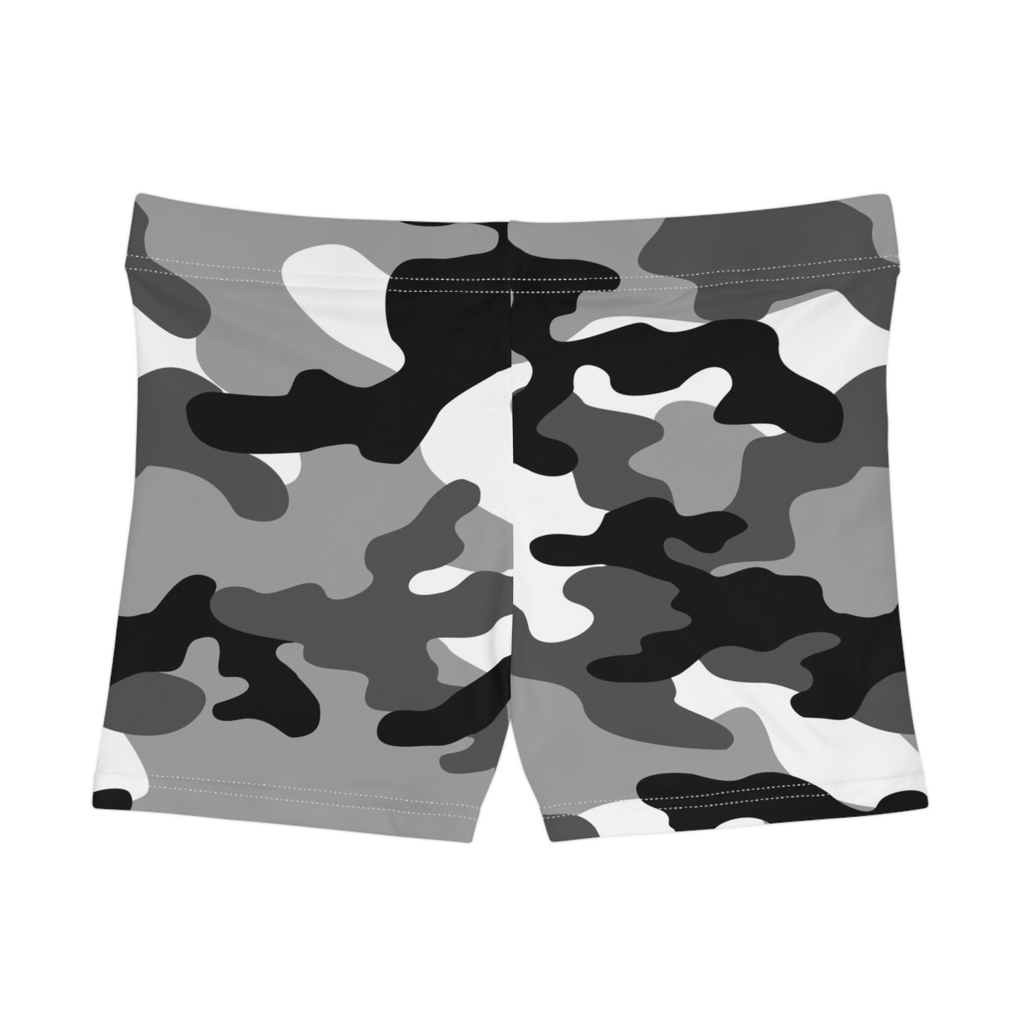 Women's Camo Shorts | Tight Fit | Gray, Black, and White