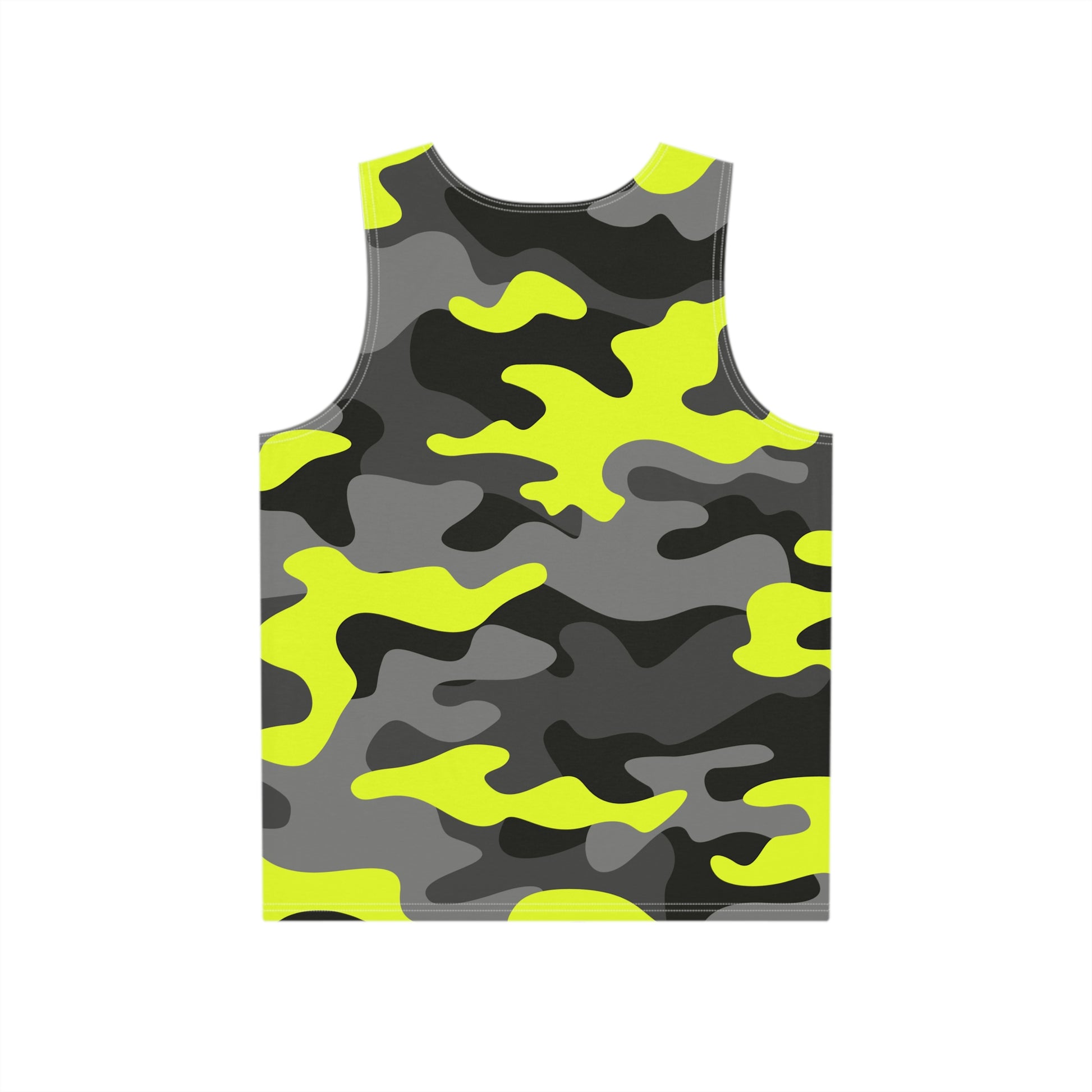 Men's Camo Tank Top | Yellow, Black, and Gray | Loose Fit