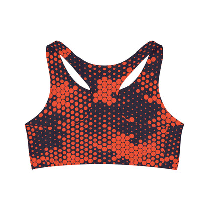 Camo Bra | Orange & Blue Digital Sports Camouflage