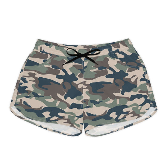 Summer Shorts For Women | Military Camo in Khaki and Brown | Camo Colors