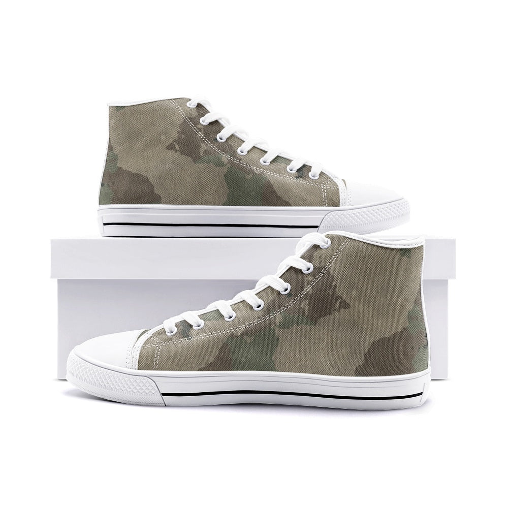 Camo Shoes | High Top Canvas | Dirty Brown Camouflage