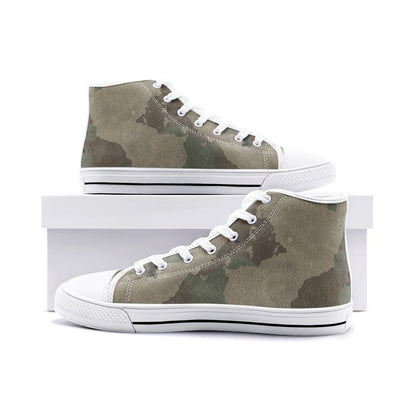 Camo Shoes | High Top Canvas | Dirty Brown Camouflage