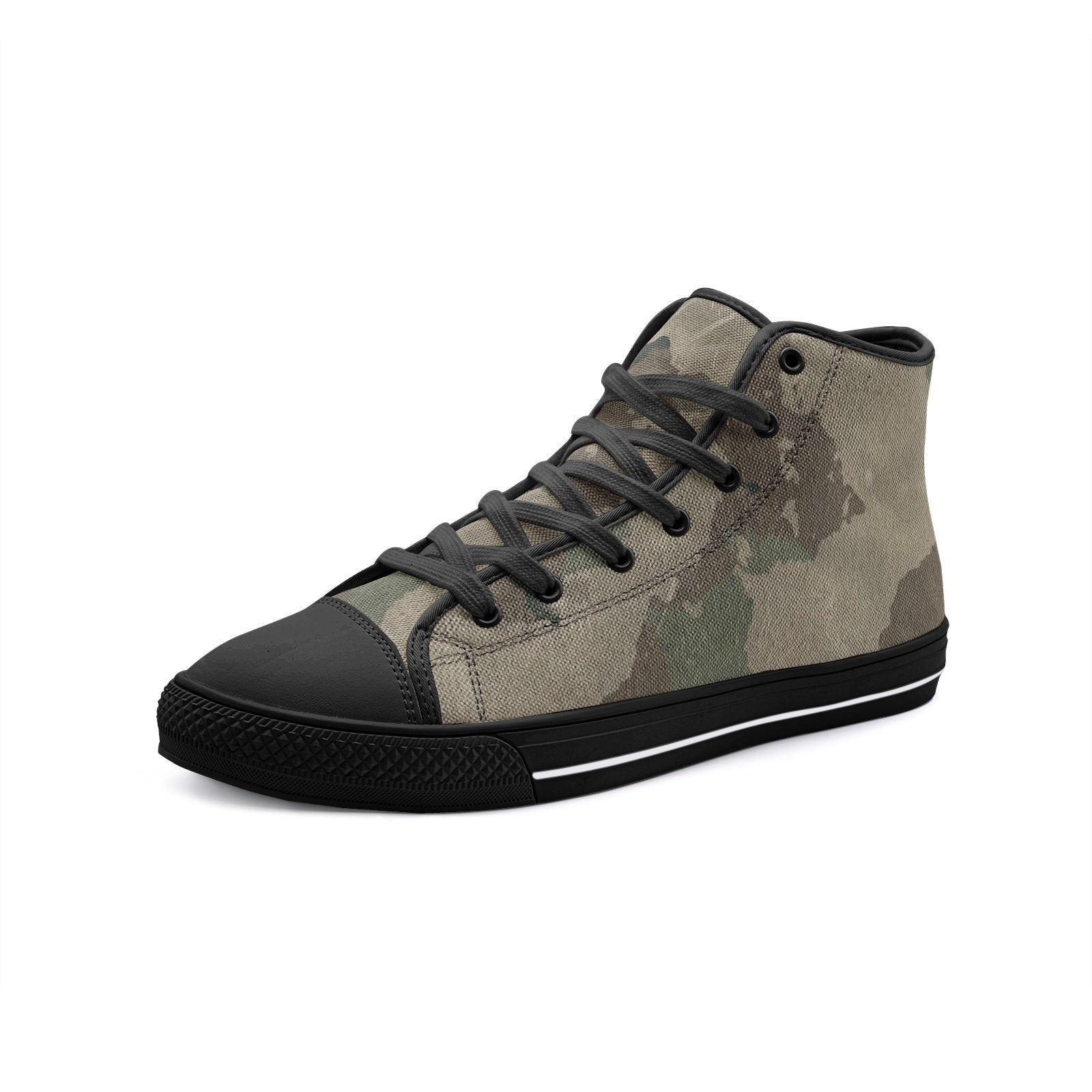 Camo Shoes | High Top Canvas | Dirty Brown Camouflage