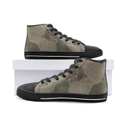 Camo Shoes | High Top Canvas | Dirty Brown Camouflage