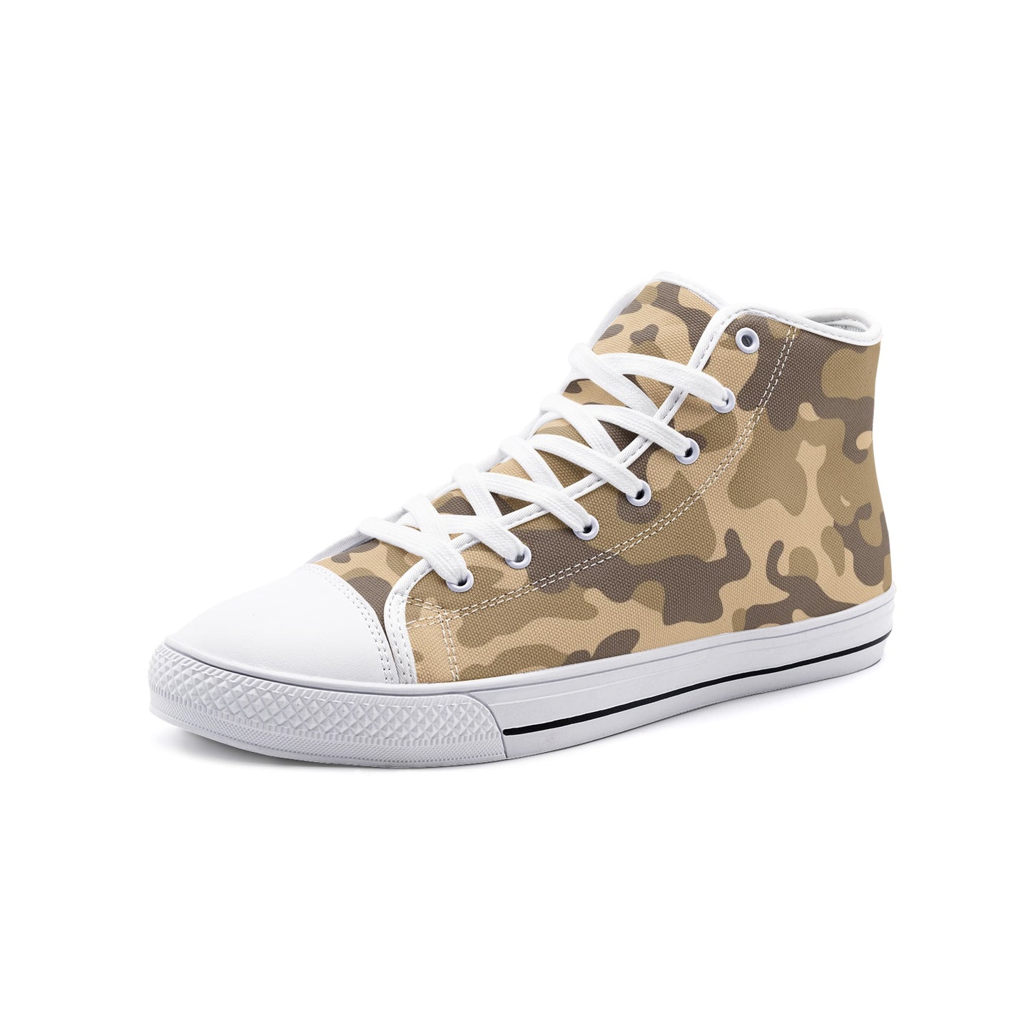 Camo Shoes | High Top Canvas | Khaki Camouflage