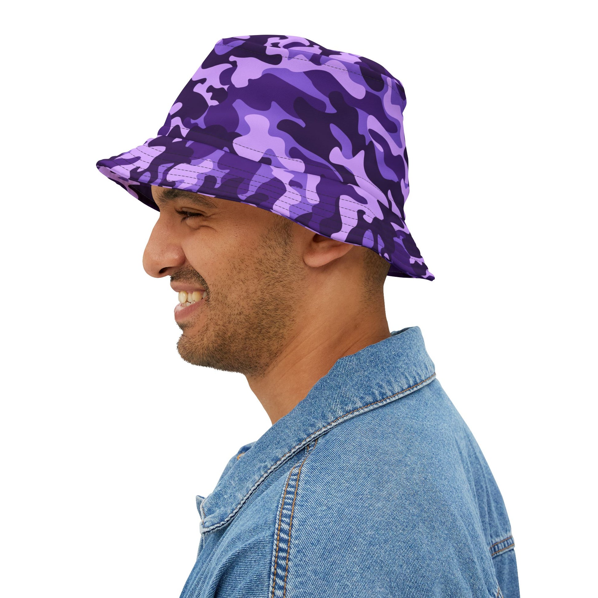 Camo Bucket Hat | Purple, Blue, and Mauve Camouflage