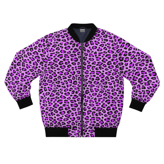 Leopard Jacket | Men's Classic Bomber | Purple, Blue and Black