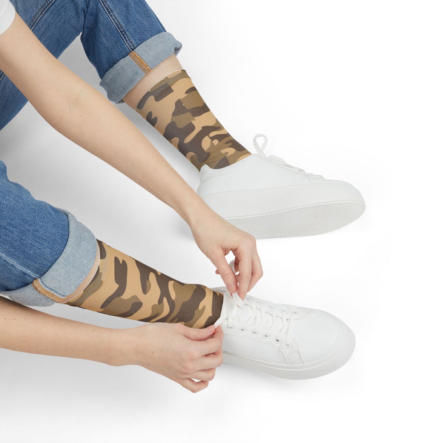 Camo Socks | Khaki | Sublimation Crew