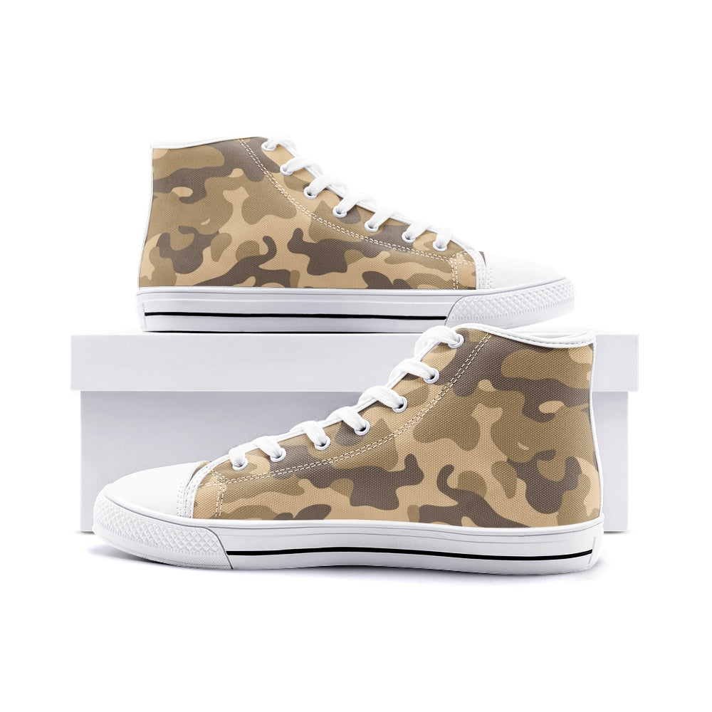 Camo Shoes | High Top Canvas | Khaki Camouflage