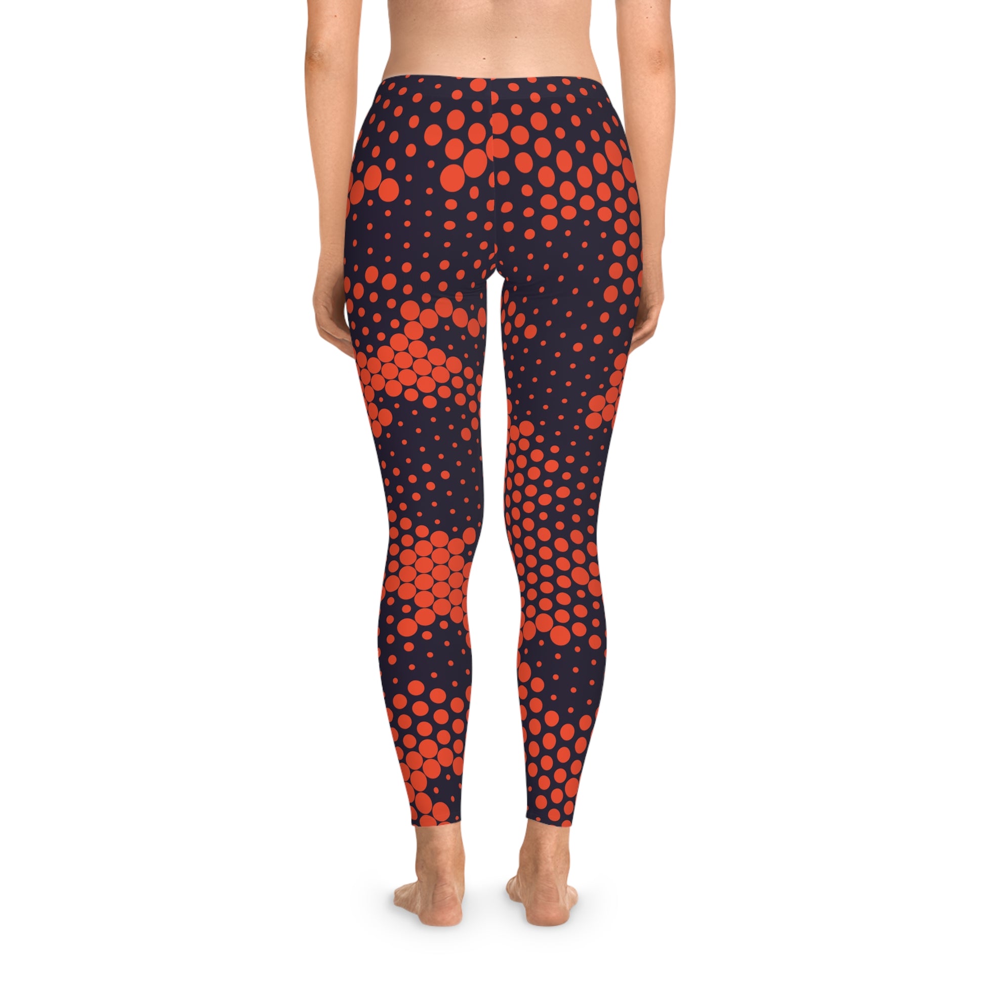 Orange & Blue Camo Leggings For Women | Mid Waist Fit