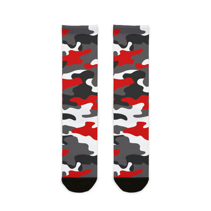 Camo Socks | Red, Black, and White | Sublimation Crew