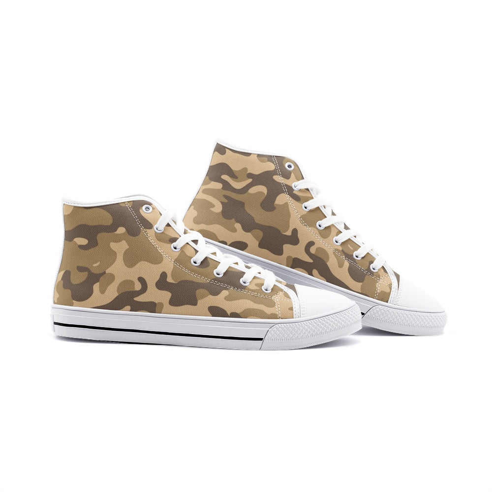 Camo Shoes | High Top Canvas | Khaki Camouflage