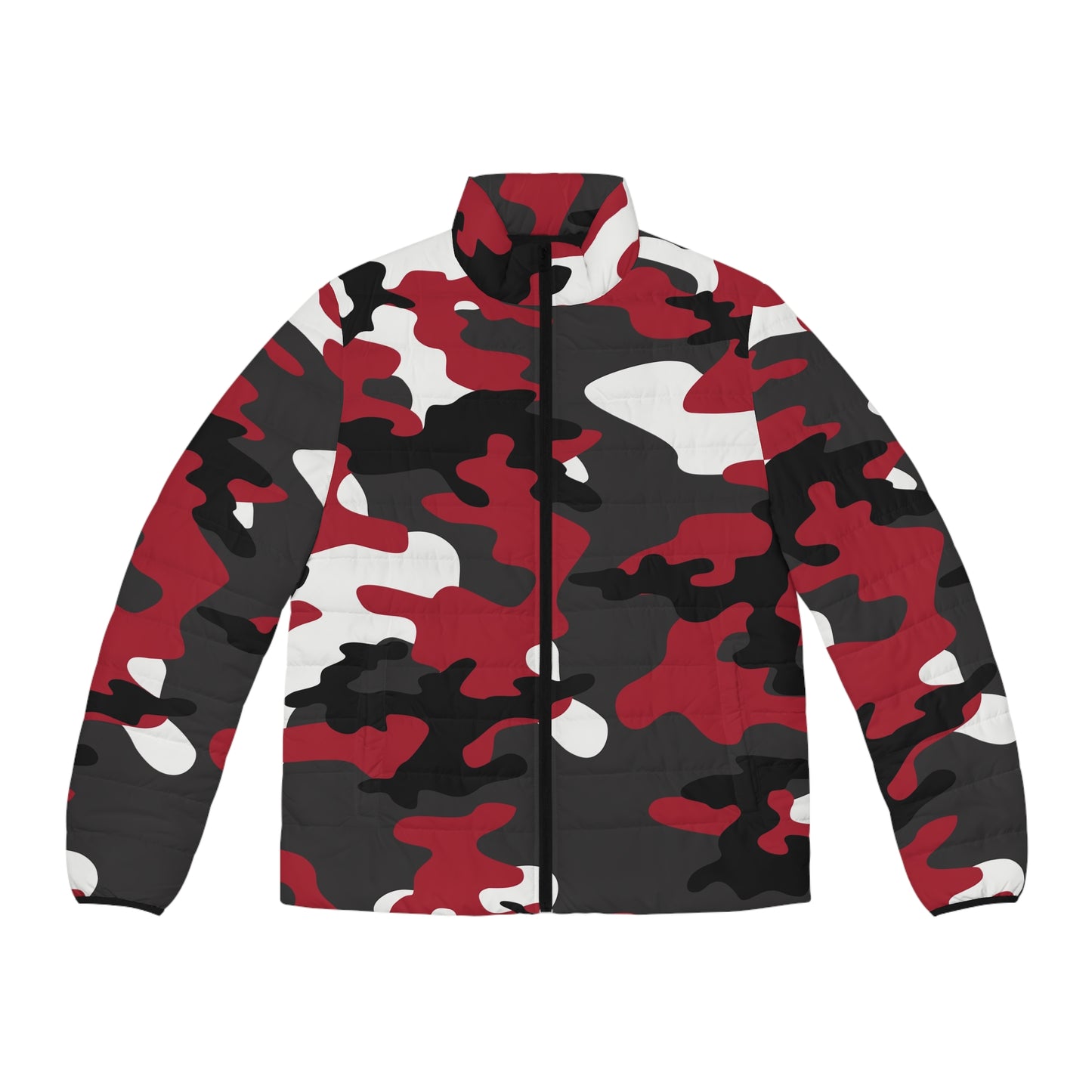 Camo Puffer Jacket | Jungle Green, Red, Black & White