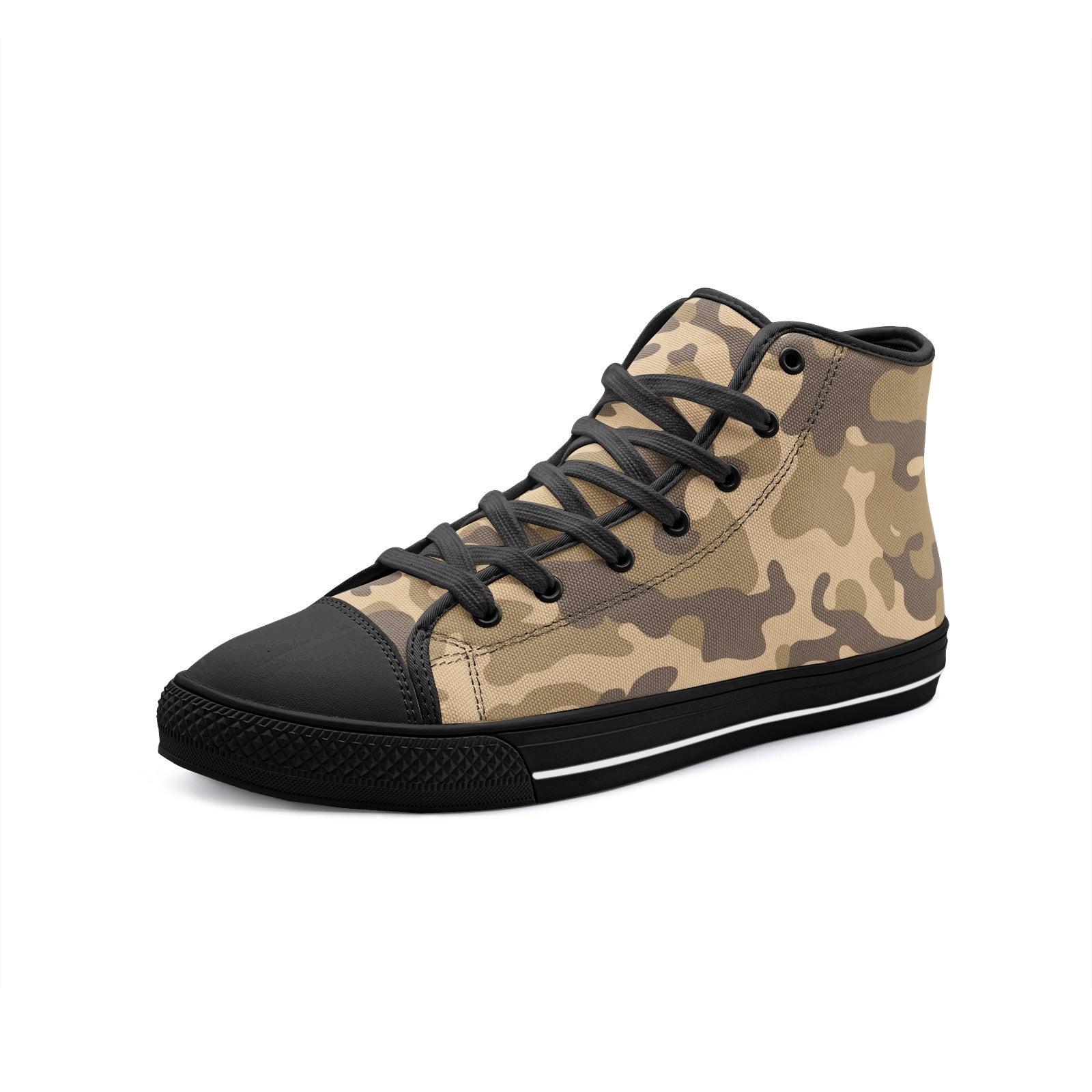 Camo Shoes | High Top Canvas | Khaki Camouflage