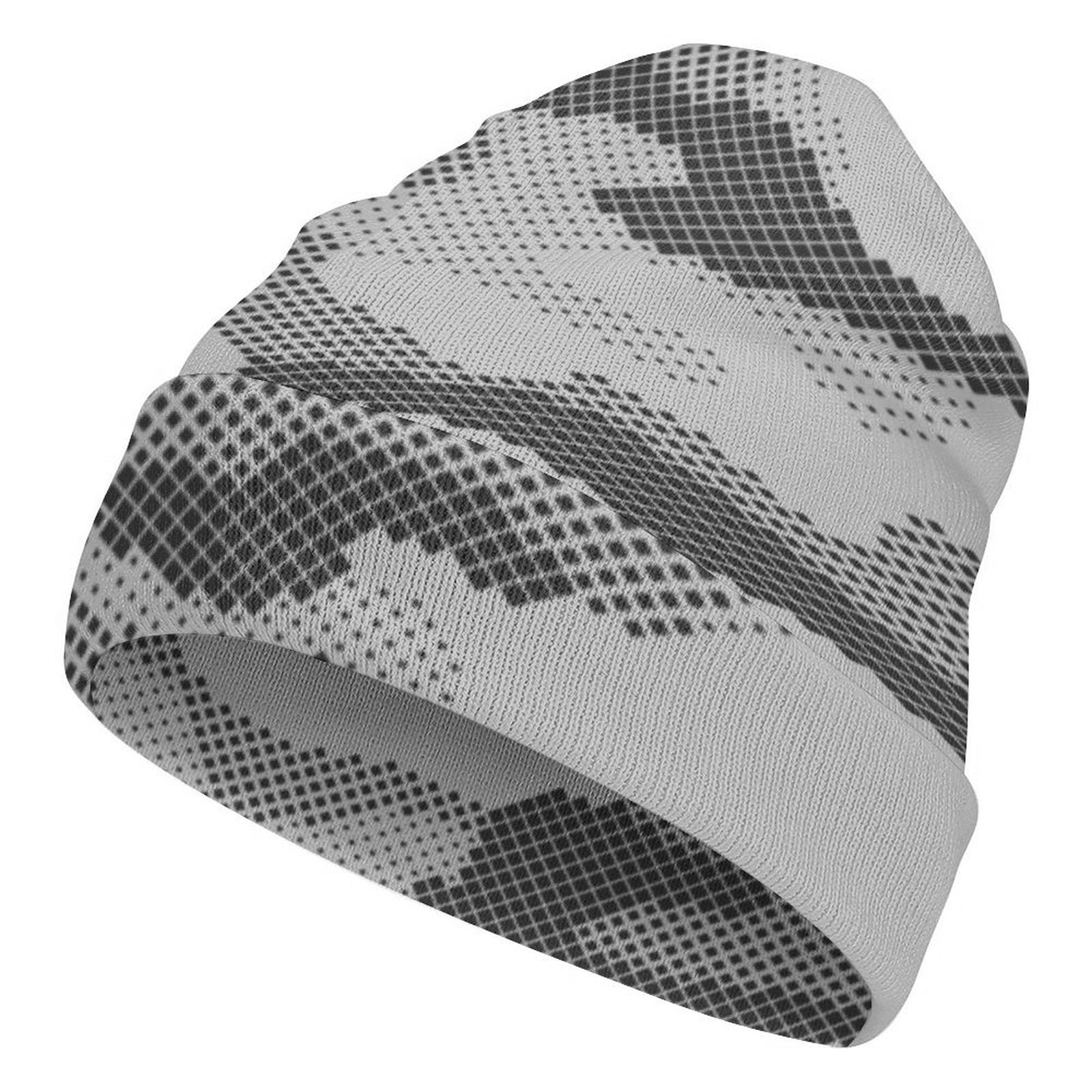 Camo Beanie | Black & White Digital Dotted Camouflage