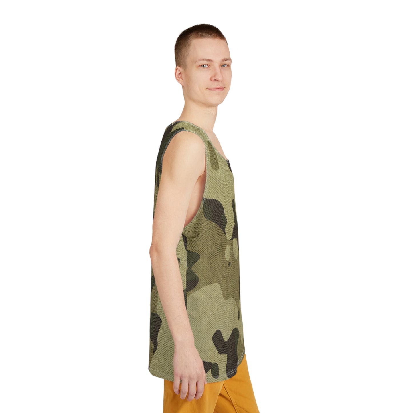 Men's Camo Tank Top | Green Fabric | Loose Fit