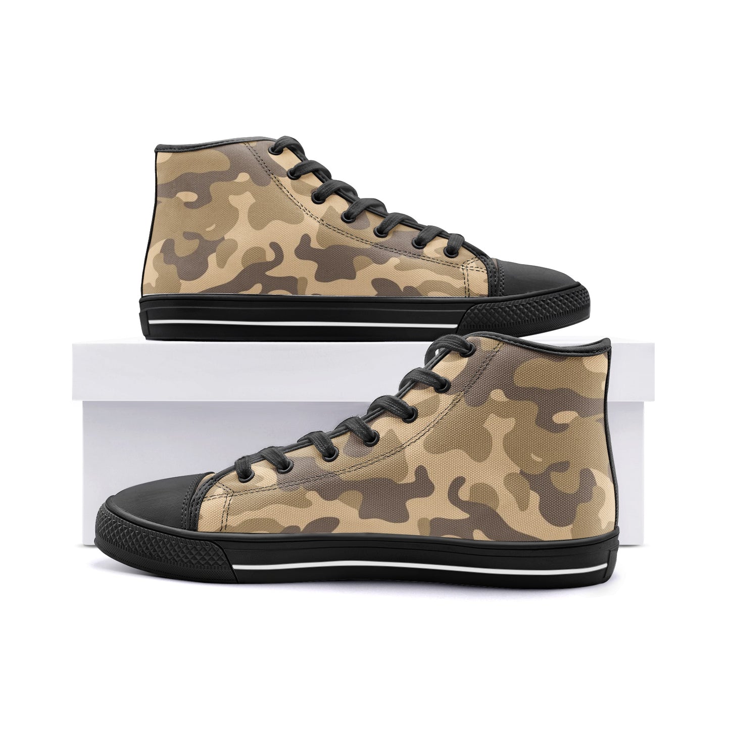 Camo Shoes | High Top Canvas | Khaki Camouflage