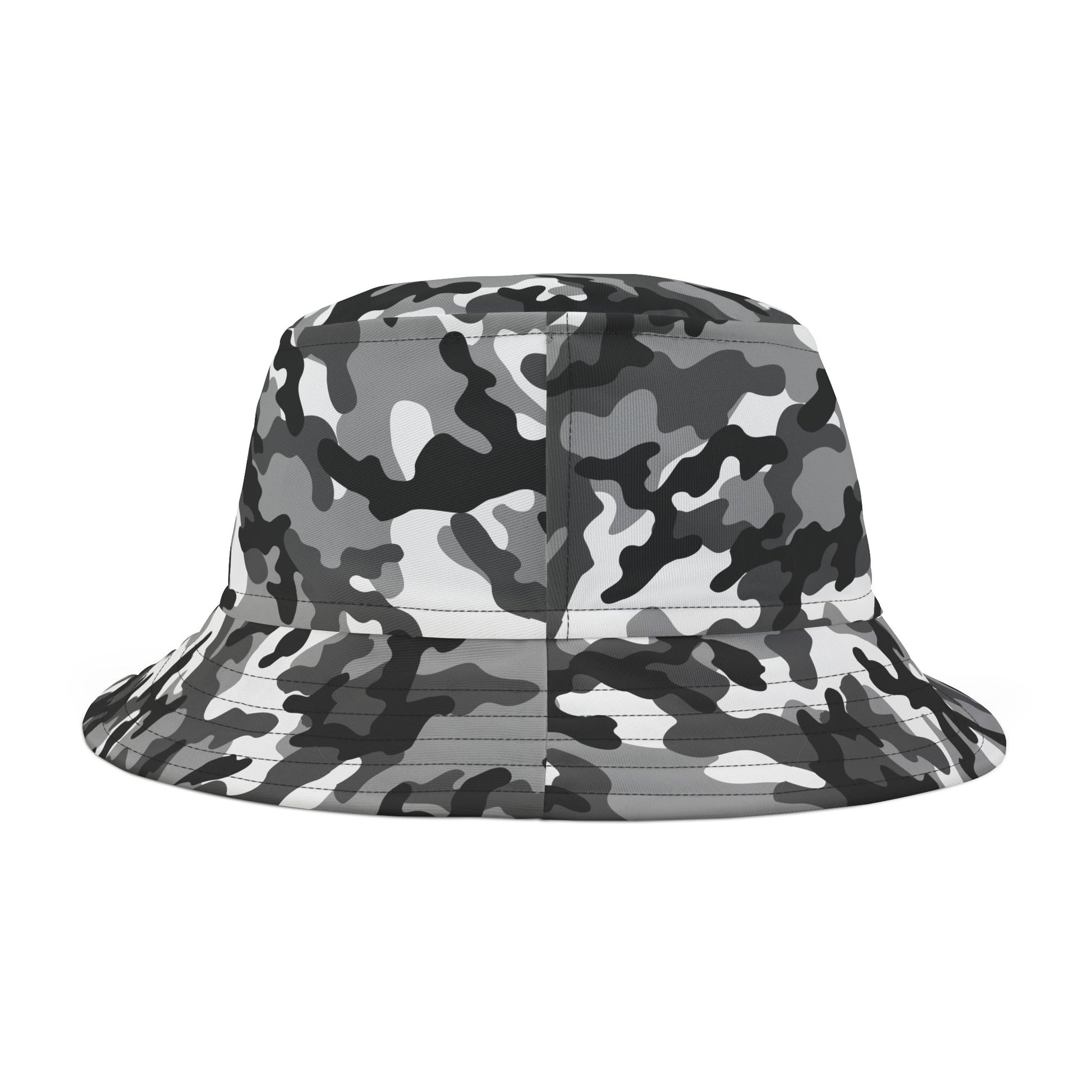 Camo Bucket Hat | Black, Gray and White Camouflage