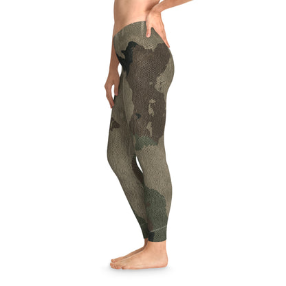 Dirty Brown Camo Leggings For Women | Mid Waist Fit