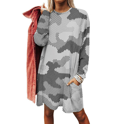 Camo Shirt | Loose Fit Long Sleeves | Gray Digital