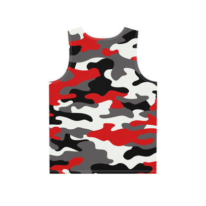 Men's Camo Tank Top | Red, Black & White | Loose Fit