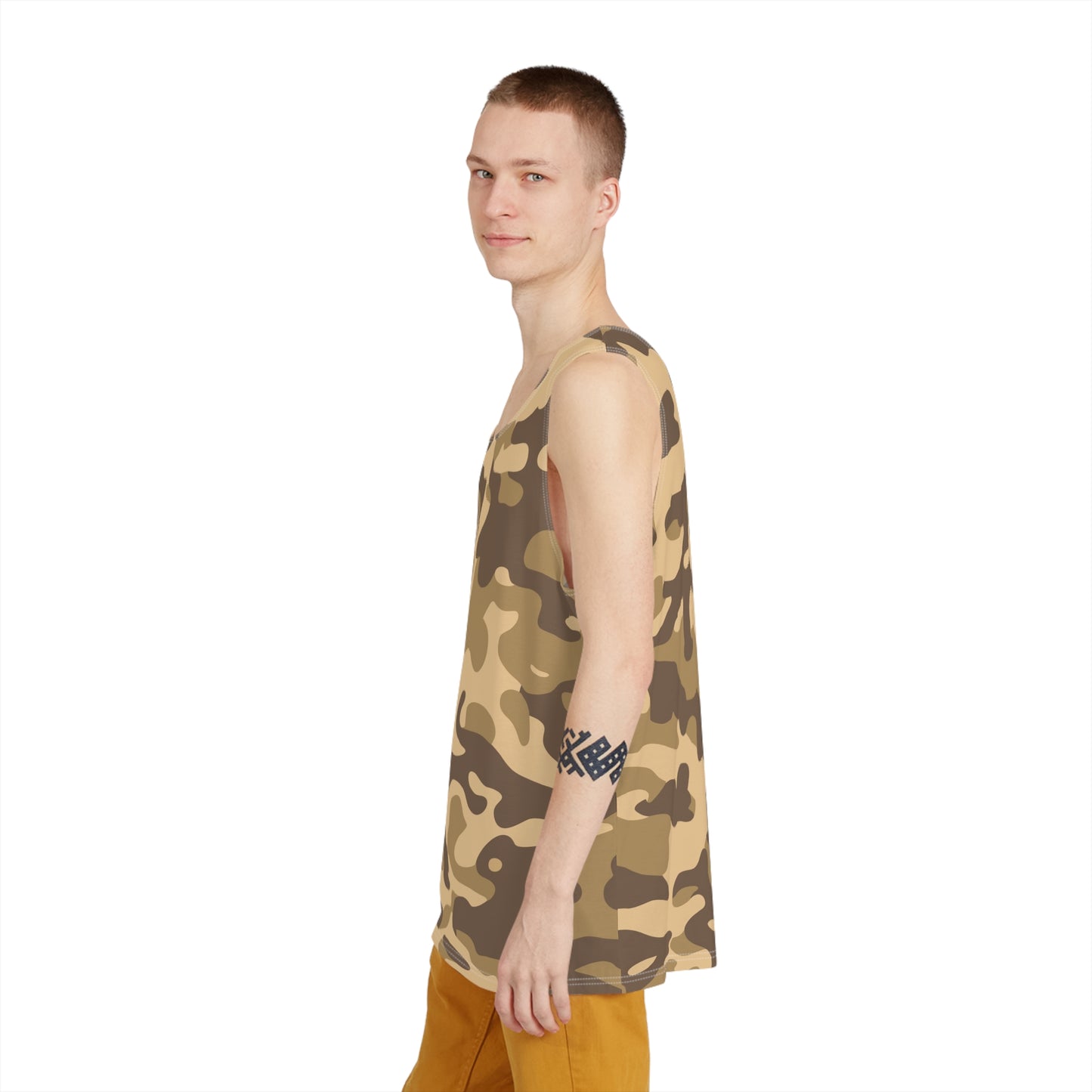 Men's Camo Tank Top | Khaki Camouflage | Loose Fit