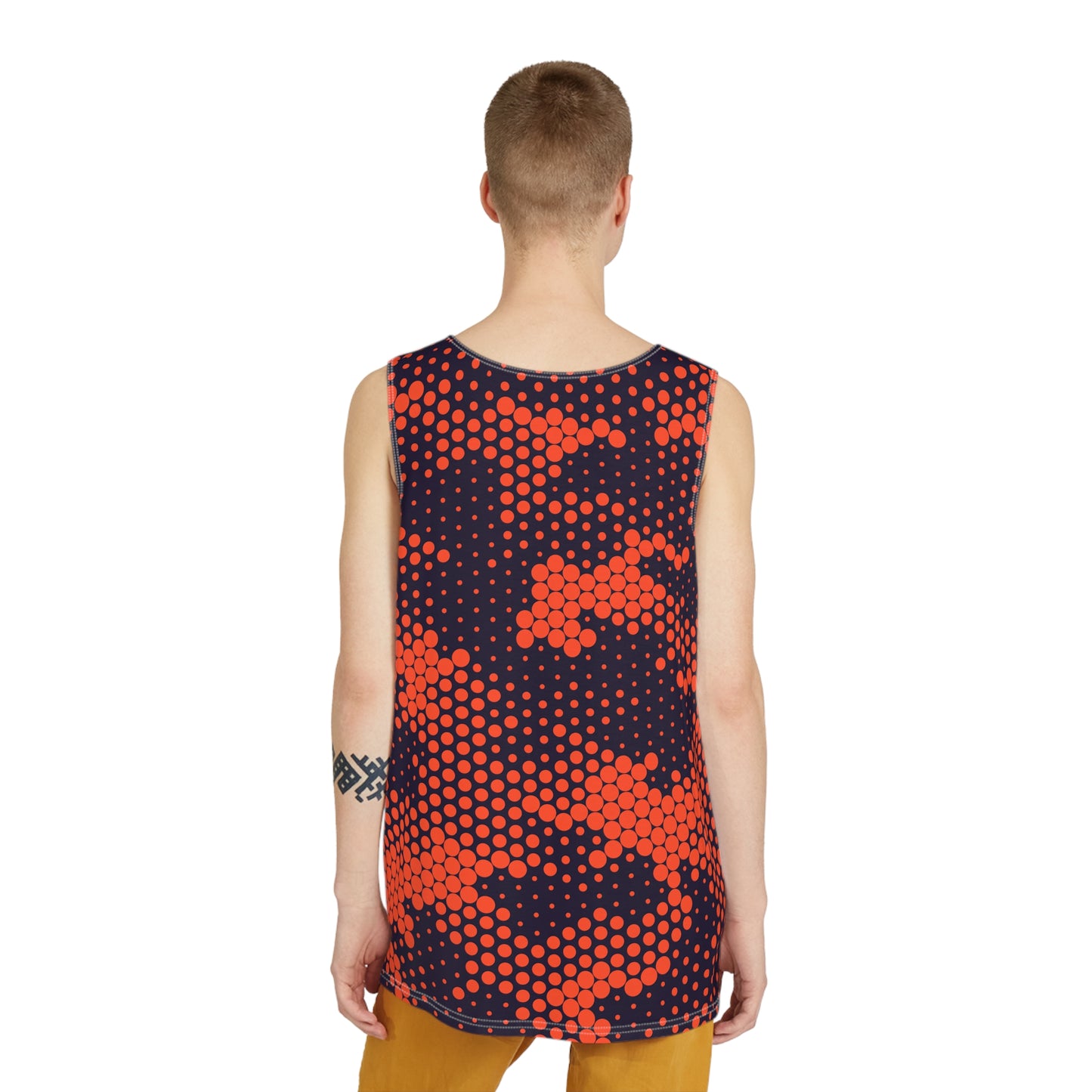 Men's Camo Tank Top | Orange & Blue Digital | Loose Fit