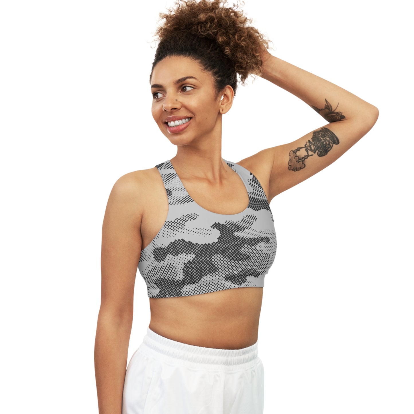 Camo Bra | Black & White Digital Camouflage