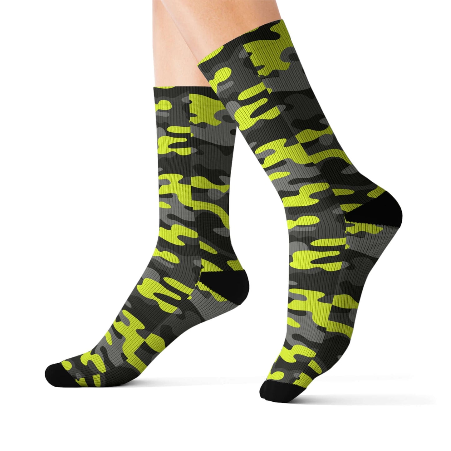 Camo Socks | Yellow, Black, and Gray Camouflage