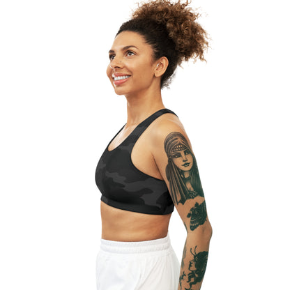 Camo Bra | Black Sports Camouflage