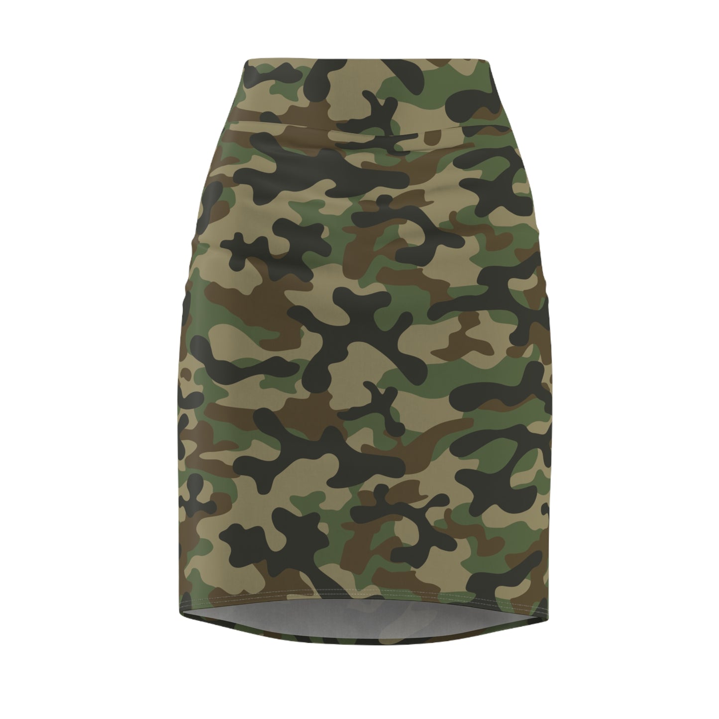 Camo Mini Skirt | Pencil Cut | Military Brown