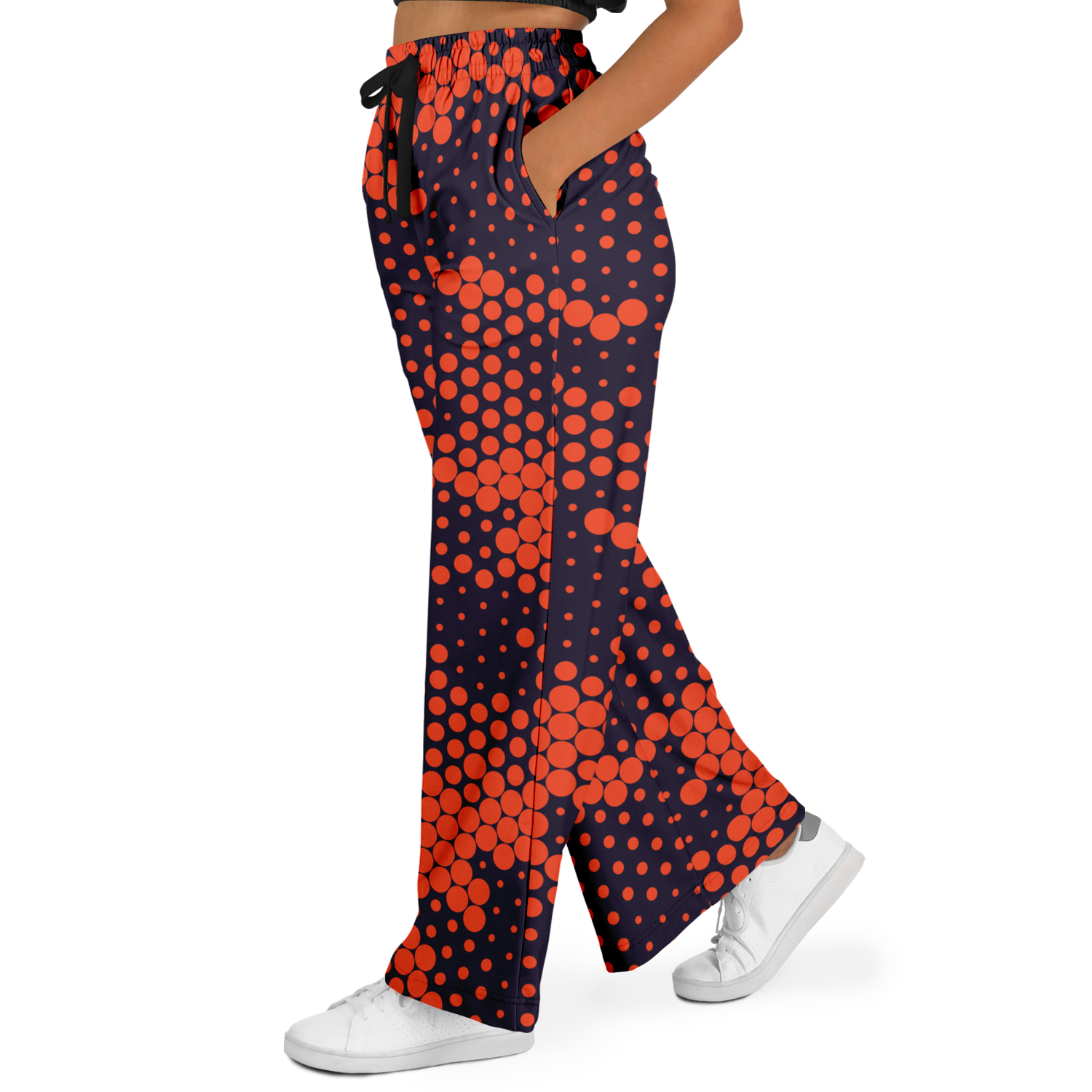 Camo Wide Leg Pants | Orange & Blue Digital Camouflage