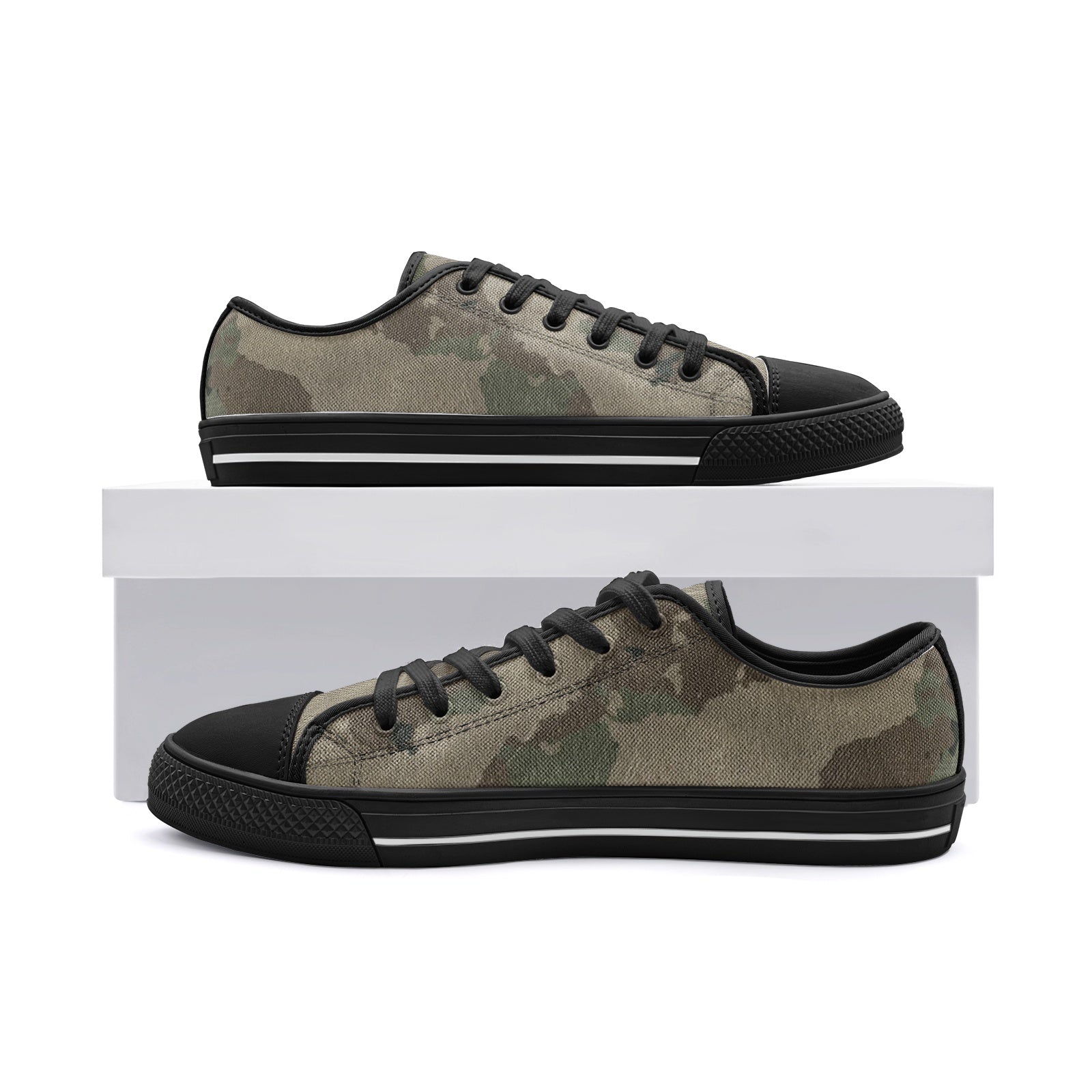 Camo Shoes | Low Top Canvas | Dirty Brown Camouflage