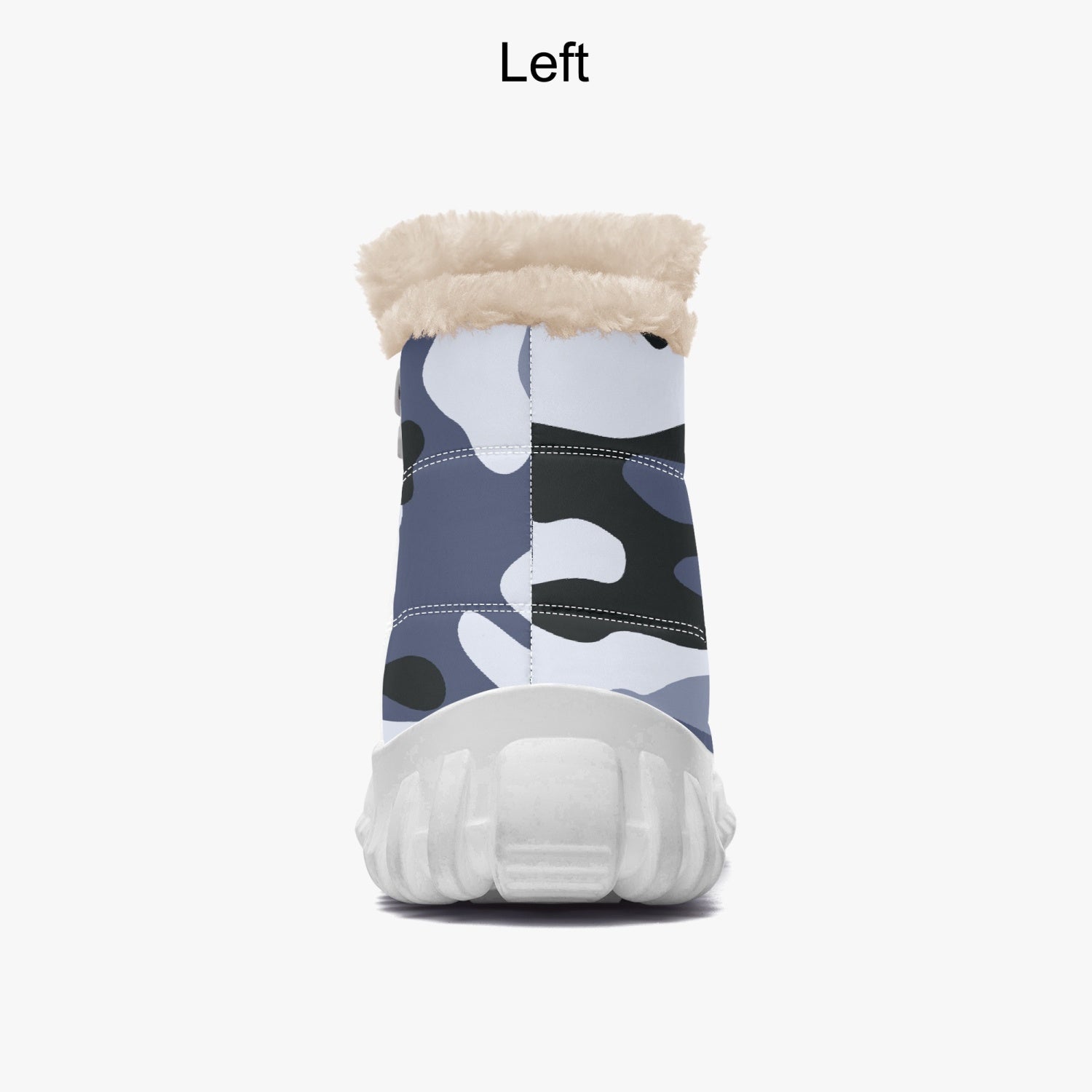 Camo Boots | Cotton-pad Fur Zipper Up | Light Blue