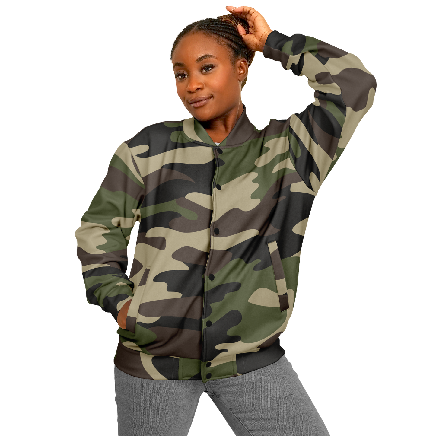 Baseball Jacket | Classic Green Camouflage | Unisex