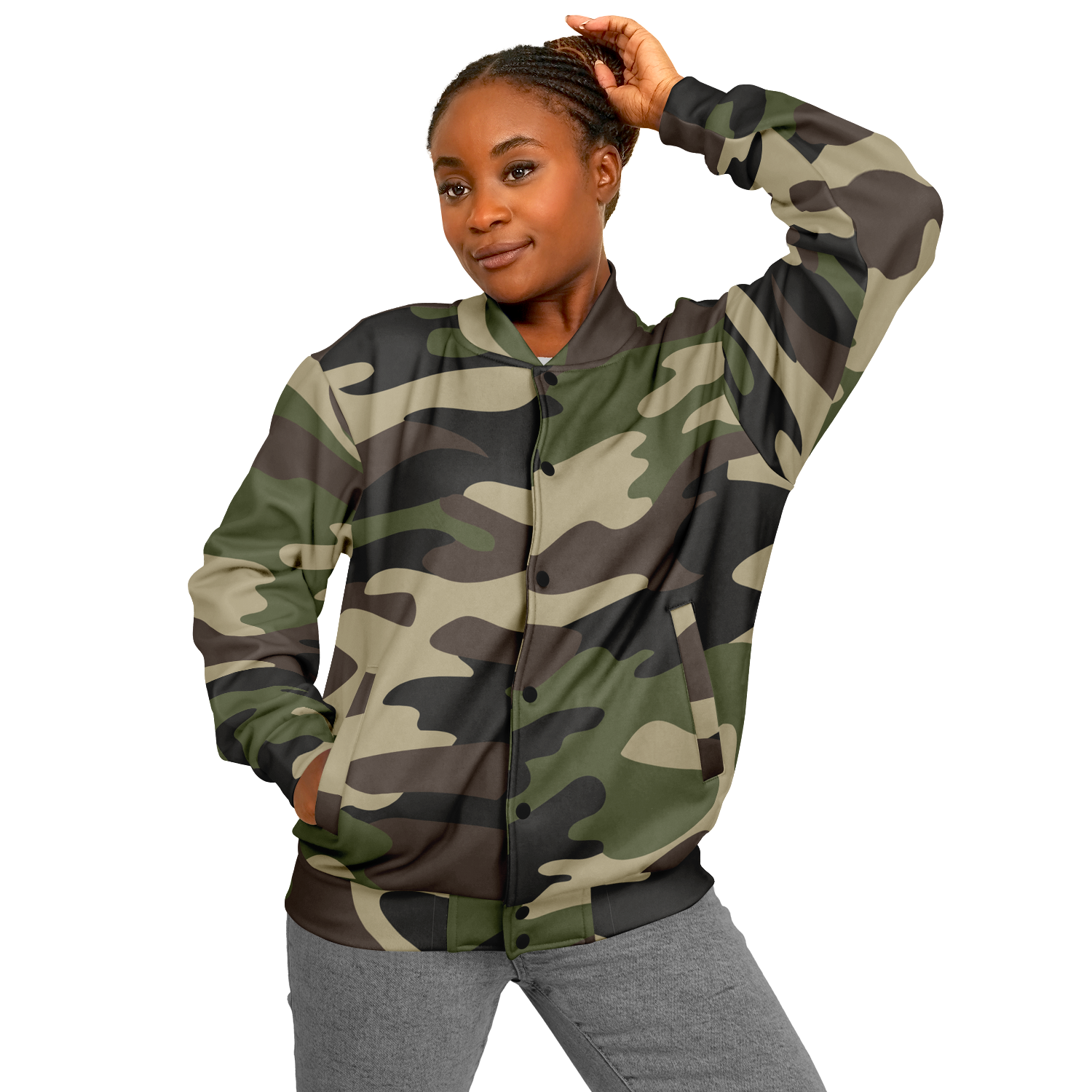 Baseball Jacket | Classic Green Camouflage | Unisex