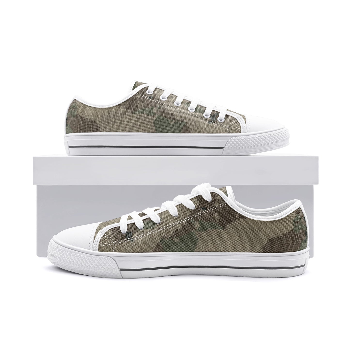 Camo Shoes | Low Top Canvas | Dirty Brown Camouflage