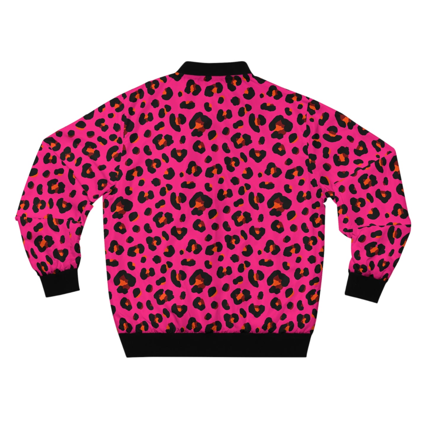 Leopard Jacket | Men's Bomber | Cerise Pink, Orange & Black