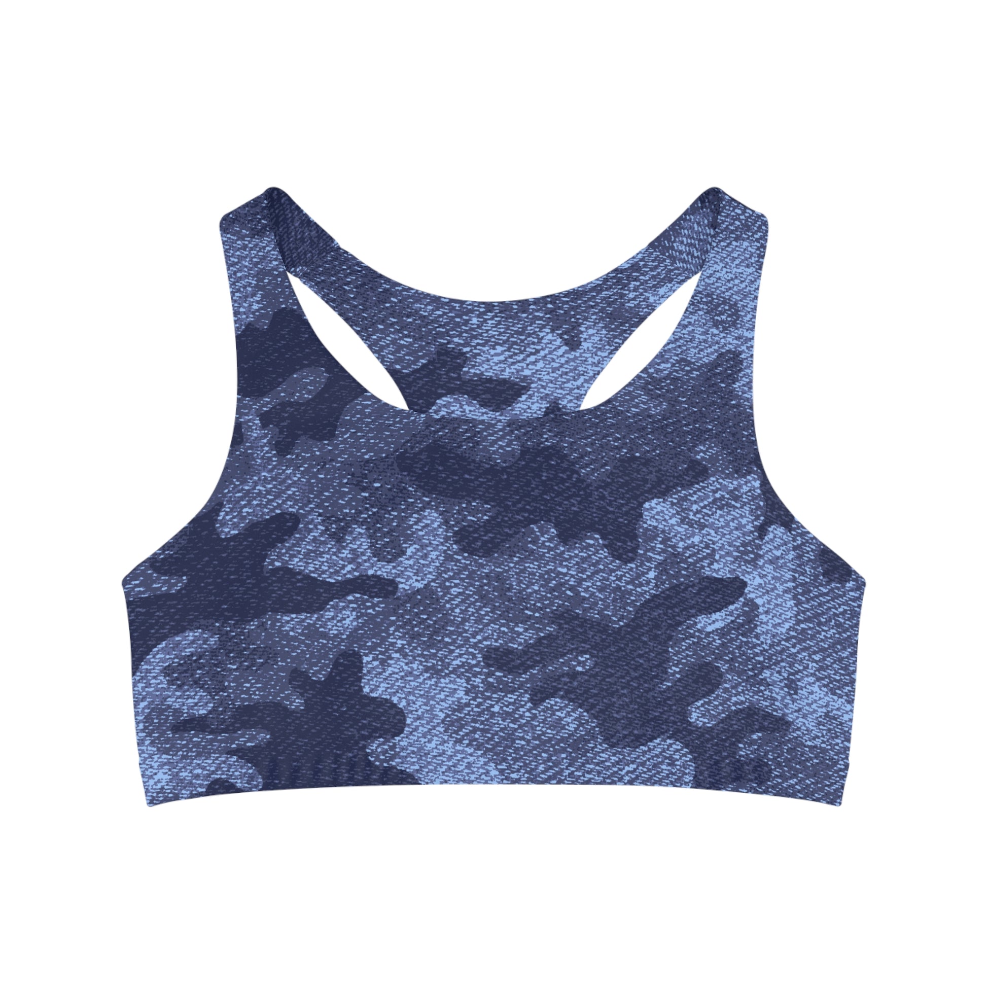 Camo Bra | Denim Blue Sports Camouflage