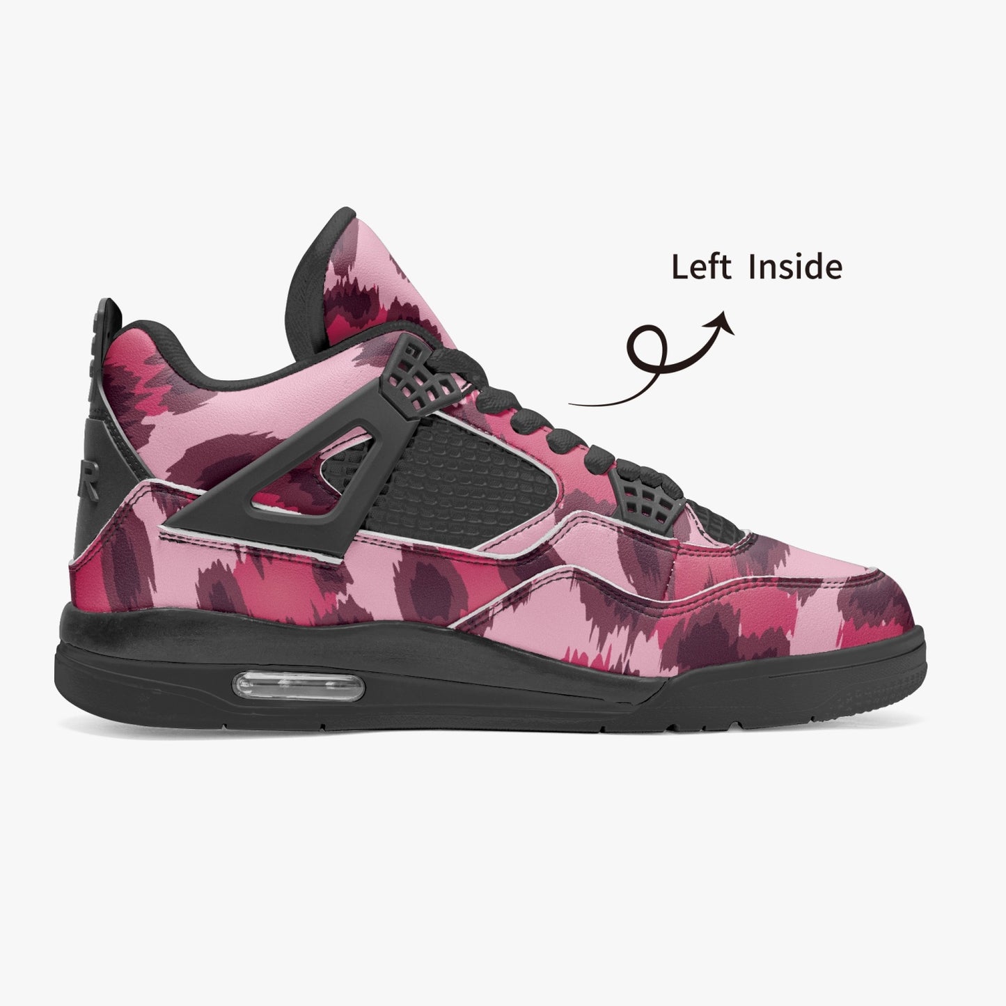 Leopard Jordans AJ4 | Pink, Cherry and Black Pattern