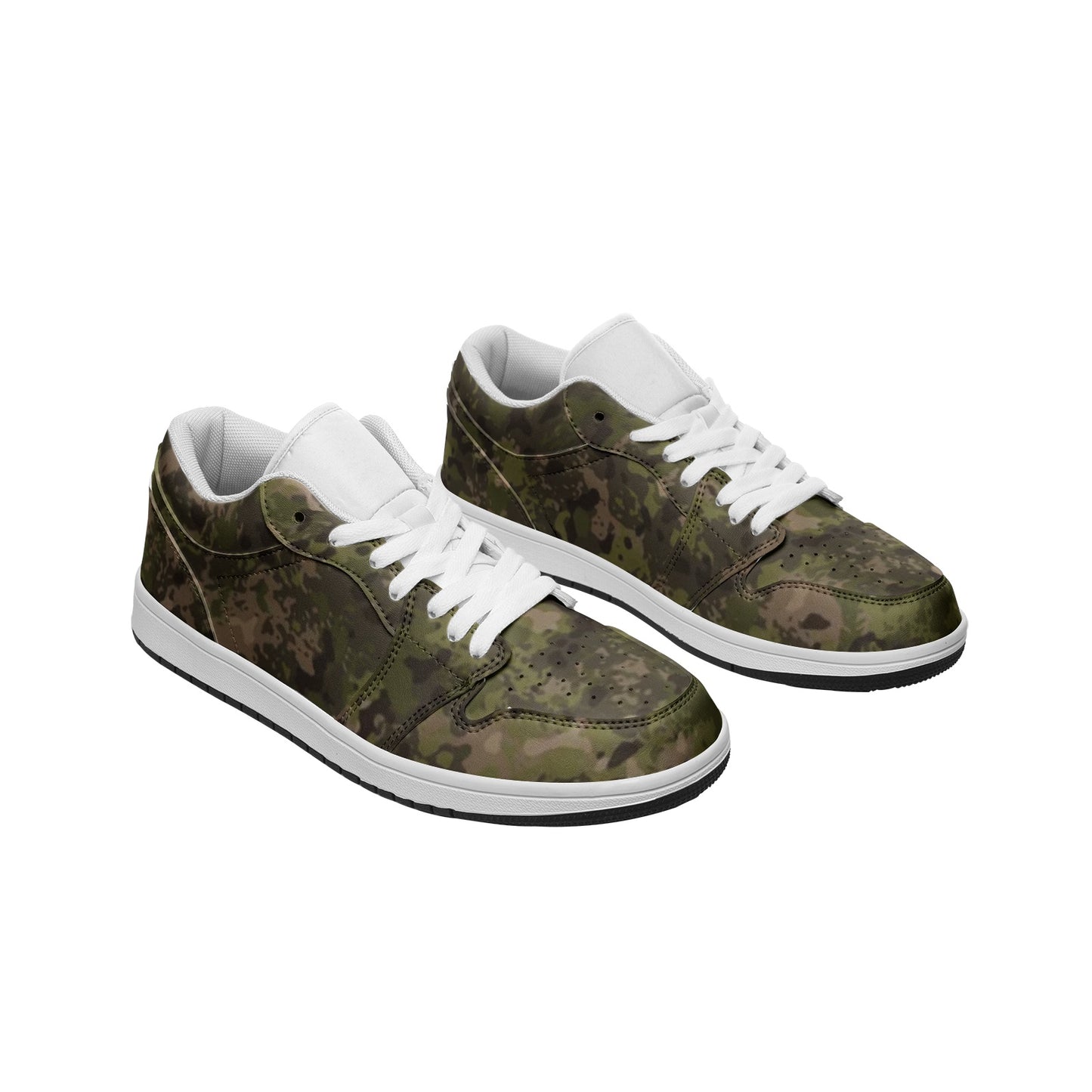 Hunting Brown Camo Sneakers | Unisex Low Top Leather