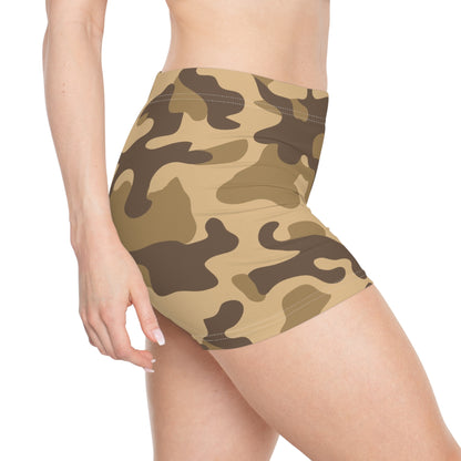 Women's Camo Shorts | Tight Fit | Khaki Camouflage