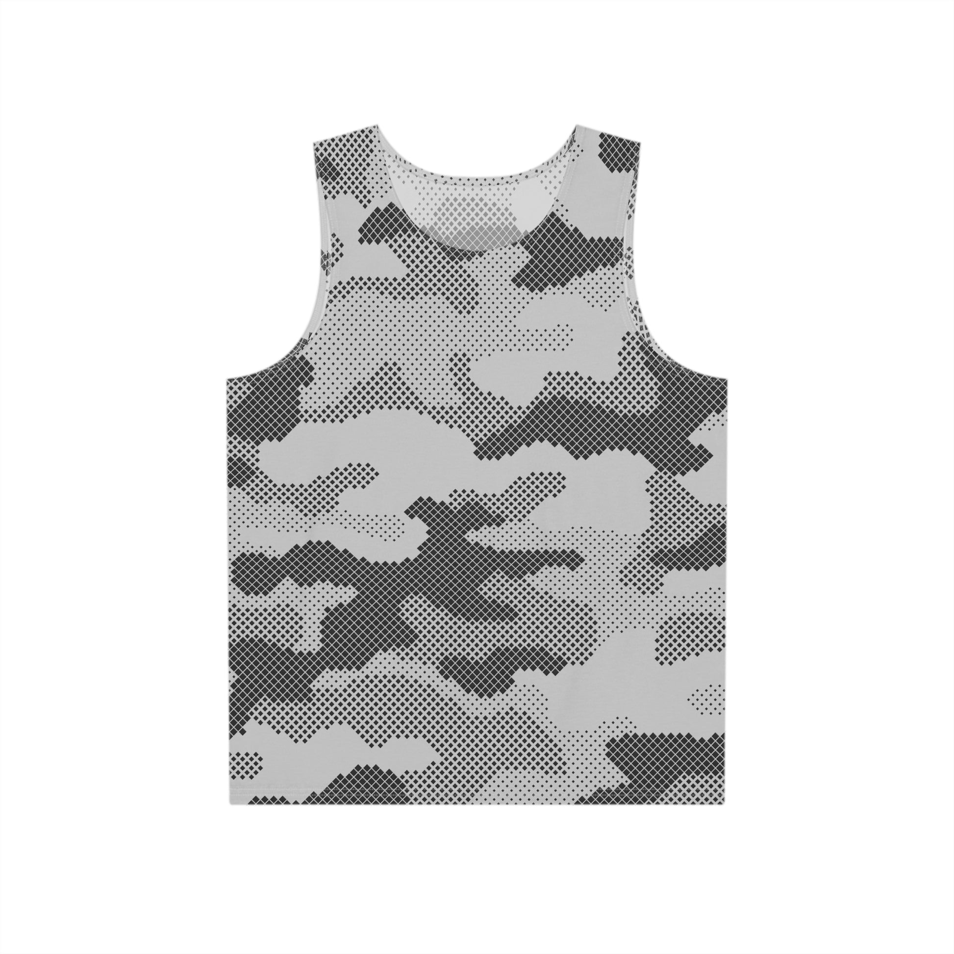 Men's Camo Tank Top | Black & White Digital | Loose Fit