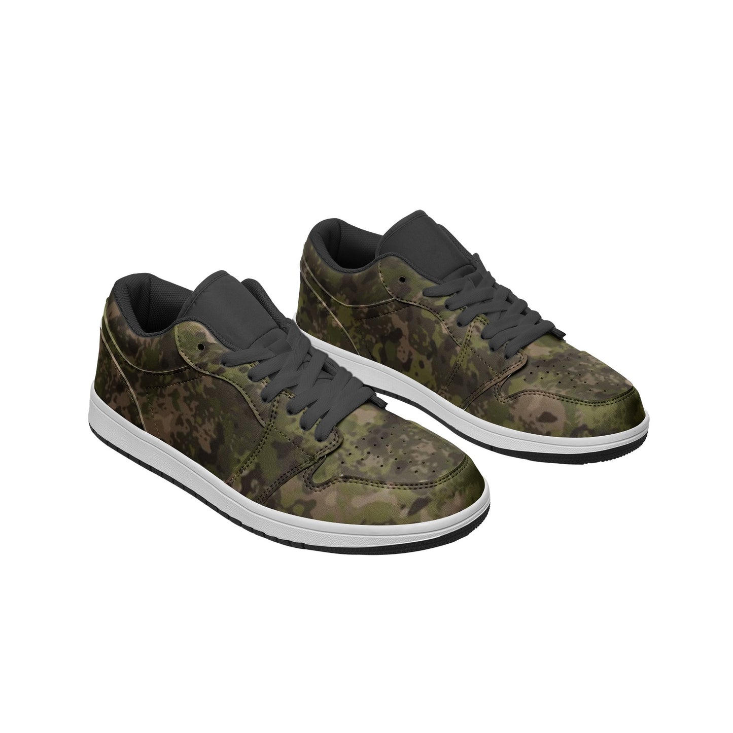 Hunting Brown Camo Sneakers | Unisex Low Top Leather