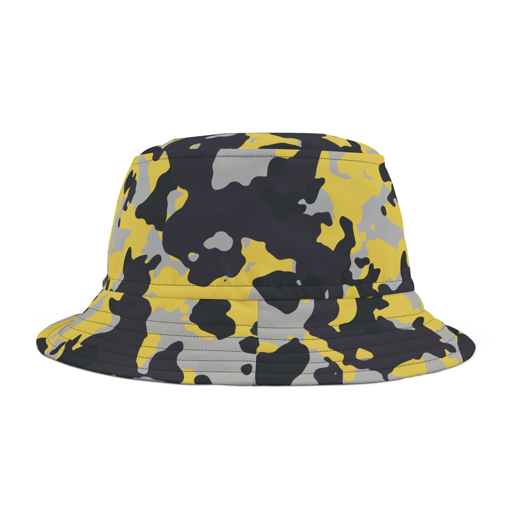 Camo Bucket Hat | Yellow, Black, and Silver Camouflage