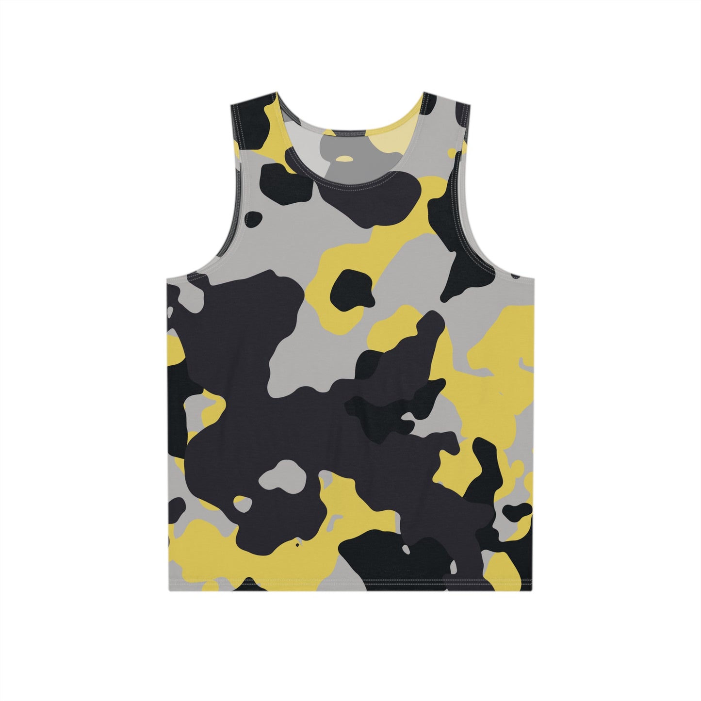 Men's Camo Tank Top | Black, Yellow, and Silver | Loose Fit