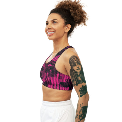 Camo Bra | Pink Digital Dotted Sports Camouflage